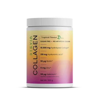 Collagen 10.000 mg + Hialuronsav Trópusi 300g - steviával Collagen 10.000 mg + Hialuronsav Trópusi 300g - steviával