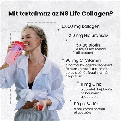 Collagen 10.000 mg + Hialuronsav Őszibarack 300g - steviával
